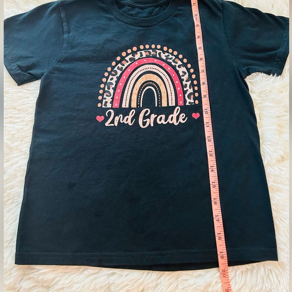 Second grade T-shirt school uniform Girls size S. Black. back to school rainbow - Picture 5 of 6